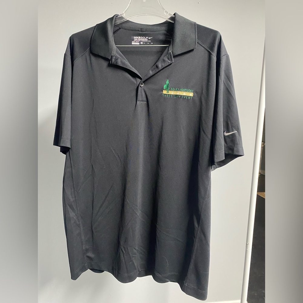 Nike Black Polo with Green Logo